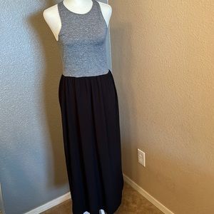 Size S - Ann Taylor Loft - grey gray black racer back tank dress.